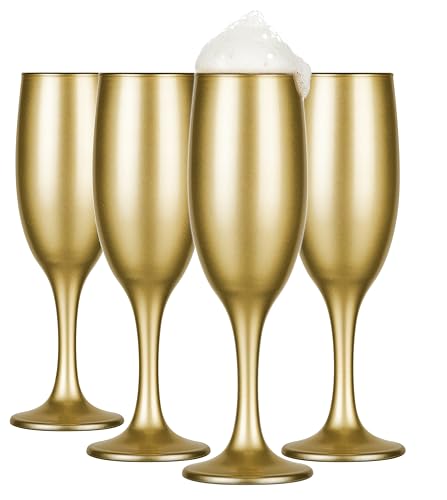 Glasmark KROSNO, 150ml, Set di 4, Bicchiere da Champagne, Bicchiere da Champagne, Prosseco, Design Originale, Lavabile in Lavastoviglie, Forma e Stile Unici, Perfetto per la Casa, Ristoranti e Feste