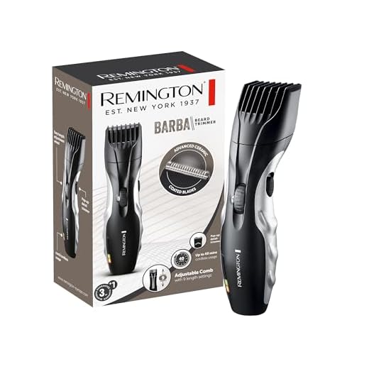 Remington Recortadora de Barba Ceramic Beard, Barbero con Cable e Inalámbrico, Cuchillas Cerámica, 9 Ajustes de Longitud, Rueda Zoom Ajuste de Longitud, 40 min Autonomía, Indicador Carga, MB320C