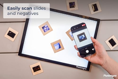 photomyne a4 slide viewer  light pad backlight  negative viewer  film negatives amp old slides scanning light box  hands-free ultra-thin ultimate brightness includes usb adapter - black