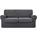 CHUN YI 2-Piece Stretch Polyester and Spandex Rhombus Jacquard Sofa Slipcovers Durable Soft Oversize Sofa Cover Extra Large Couch Covers Easy Fitted 4 Seats Couch Slipcover (XL Sofa, Cream White)