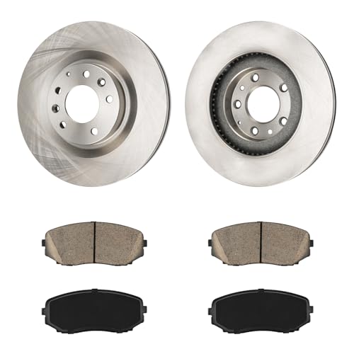 Image of KAX Front Brake Kit, OE Brake Rotors and Ceramic Brake Pads | Fits Mazda CX-9 2007 2008 2009 2010 2011 2012 2013 2014 2015, Automotive Replacement Brake Kit