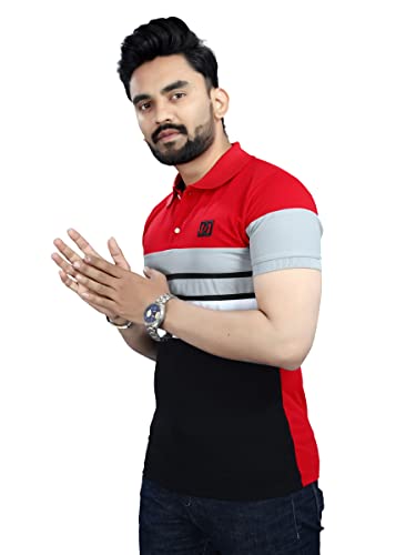 Image of Men's Regular Fit Striped Polo T-Shirts