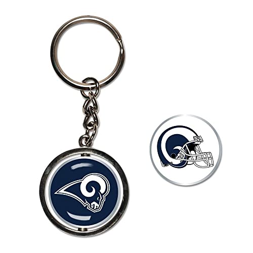 Porte-clés Spinner NFL St Louis Rams en métal robuste pour trousseau