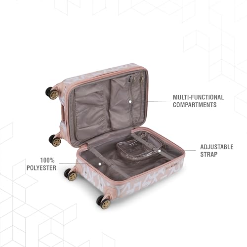 Image of DKNY Deco Signature Range Light Pink Color 20 inch Cabin Trolley