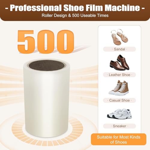 Dispensador automático de la cubierta del zapato, máquina de la película impermeable desechable accionada por el pedal manual para la oficina en casa, incluye el rollo del PE del recuento 500, solució