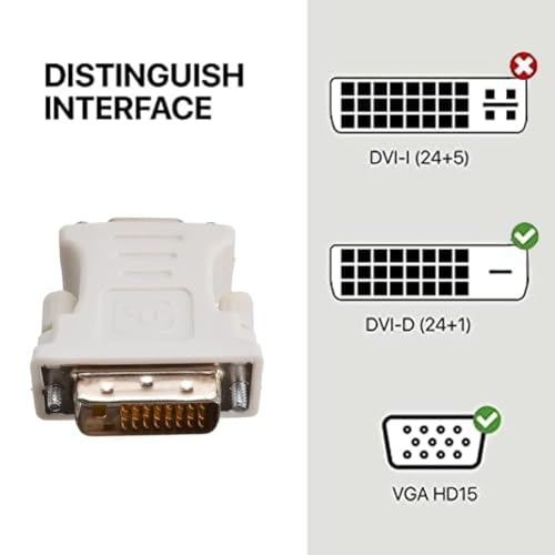 Image of Tobo VGA Adapter DVI-I 24+1 Male to VGA 15 Pin Female Adapter Supports 1080P Full HD for Computer, PC Host, Laptop, Graphics Card to HDTV, LG HP Dell Monitor and Projector TD-523H