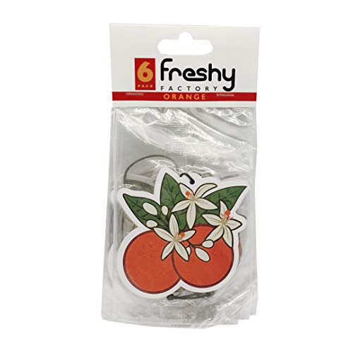 Freshy Factory Orange Blossom Car Air Freshener Orange Scent (6 Pack) Fun Citrus Automotive Air Freshener #TOP11