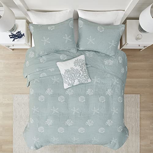 Harbor House HH13-1547 Seaside Reversible Cotton Quilt Set Coastal Clam thumb #4