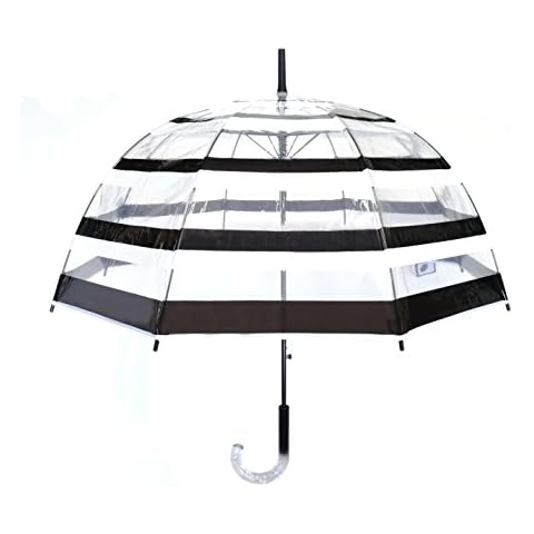 SMATI Paris - Paraguas burbuja de señora transparente con rayas blancas y negras Cover