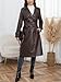 utcoco Women's Faux Leather Trench Coat Double Breasted Belted High Waist Long PU Leather Jacket Fall Winter Outerwear (Medium, Brown)