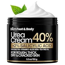 Urea Cream 40 Percent for Feet - Foot Cream for Dry Cracked Heels, 2% Salicylic Acid for Callus Remover, Maximum Strength Repair Skin, Soft & Smooth 40% Urea Lotion Moisturizer Elbows Hands Knees