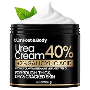 Urea Cream 40 Percent for Feet – Foot Cream for Dry Cracked Heels, 2% Salicylic Acid for Callus Remover, Maximum Strength Repair Skin, Soft & Smooth 40% Urea Lotion Moisturizer Elbows Hands Knees