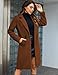 Tanming Women's Notch Lapel Double Breasted Wool Blend Mid Long Pea Trench Coat (Caramel-S)