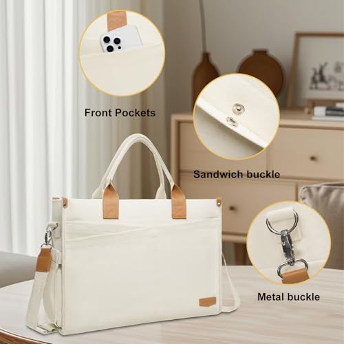 Bolso Tote para Laptop MOSISO 15-15.6 pulg Beige miniatura 2