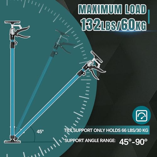 OUTIMATE Adjustable Support Pole, Cabinet Jacks for Installing Cabinets, Telescoping Support Poles Range from 45.2'' to 114.2'' Third Hand Tool for Installation, 132 LB Capacity, 4 Packs by OUTIMATE - Used condition - Image 5