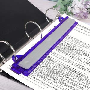 Eagle Ring Binder 3 Hole Punch, with Chip Tray, Built-in Ruler, Fit for Standard 3 Ring Binder (Purple)