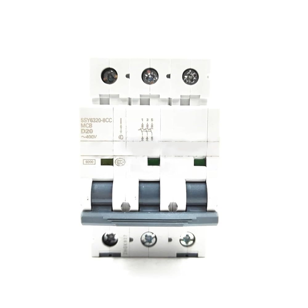 Mini Disyuntor De Instalación De Riel Guía 5SY6320-8CC 3P 20A 400V Proteger equipos eléctricos.