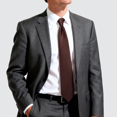 Image of Hi-Tie Men's Extra Long Solid Satin Tie Set 63 Inch /70 Inch Formal Necktie