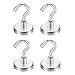 Magnethaken,Magnet Haken,32mm Neodym Magnet Haken hält,4 Stück Super Starker Magnete mit Haken, 60 LBS Zugkraft Magnetischer Haken Einsatzbereich Küche Badezimmer Garage Büro Kühlschrankmagnet