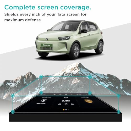 Image of SPARTAN SHIELD [2 PACK] Screen Guard For TATA TIAGO EV 2026 Facelift || Pure+ || 8 Inch Infotainment Touchscreen + 5 Inch Instrment Cluster Protector | Anti Scratch | Water Resistant | HD Clear | High Touch Sensitivity | TataTiago Car Display Accessories 2026 [Not Tempered Glass]