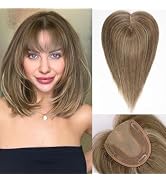 starluck Hair Toppers for Women 14 inch Real Human Hair Topper with Bangs 5