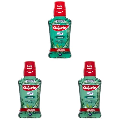 Colgate Plax Alcohol Free Freshmint Mouthwash 250 ml (Pack of 3)
