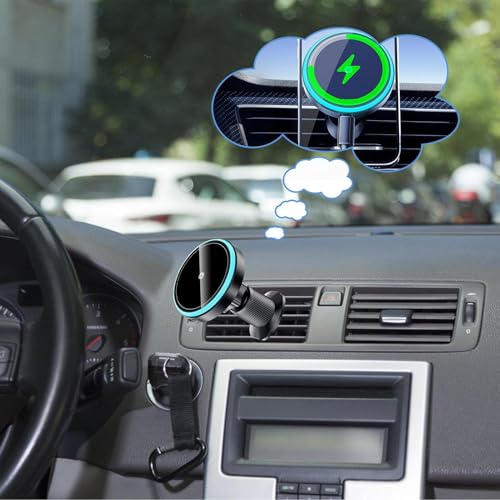 Dispositivo de carga magnético inalámbrico de 15W para salpicadero y ventilación de coche 2