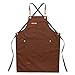 EPOU Tablier Tablier en Denim Restaurant Café Tablier pour Hommes et Femmes Imperméable Accueil pour Adultes Tablier avec Poches (Color : Brown, Taille : 60 * 80cm)