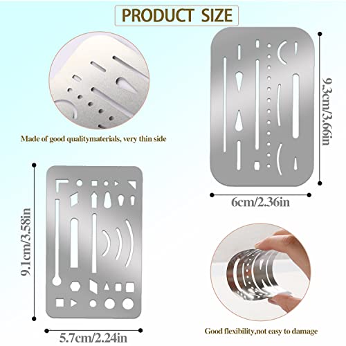 4 Pcs Erasing Shield Stainless Steel Drawing Template Shield Drafting Tools Metal Eraser Shield Tool For Mechanical Drawing Engineering Design #TOP1