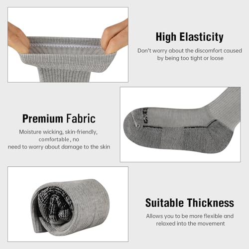 Heatuff Mens Crew Socks Moisture Wicking Max Cushion Athletic Work Socks for men (6 Pairs)4