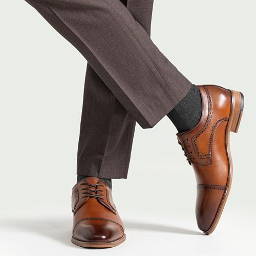 Image of Jousen Mens Dress Shoes Leather Oxford Classic Shoes Formal Business Dress Shoes for Men