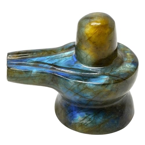 Image of Certified Labradorite Crystal Shivling for Home Puja - Premium 1.25 inch Shiva Lingam Crystal Healing Stones for Pooja, Vastu, Feng Shui, Reiki Healing and Meditation - Shiv Linga Gift