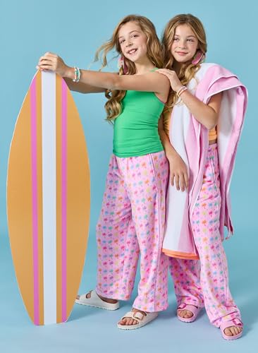 Image of iscream Big Girls Silky Soft Fun Print Plush Fleece Pants - Twist and Shout Collection
