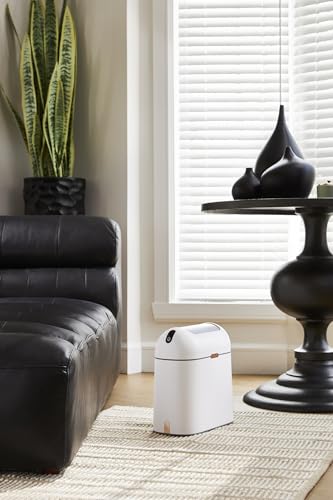 Bote de basura con sensor para baño, 9.5 litros, blanco miniatura 2