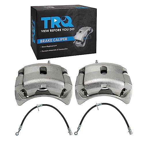Image of TRQ Front Brake Caliper Set Brake Hose Compatible with 2001-2002 Acura MDX 1999-2004 Honda Odyssey