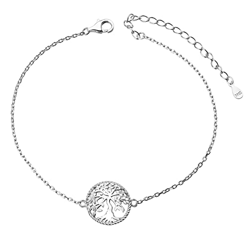 Tobillera de plata de ley 925 para mujer con dije de mal de ojo ajustable
