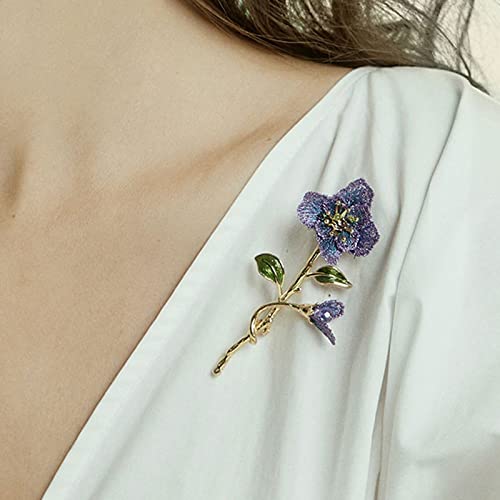 Broche Accesorios elegantes de moda for mujer, broche de flores bordado degradado púrpura, broche de lujo for banquete de boda, accesorios Broches para Ropa
