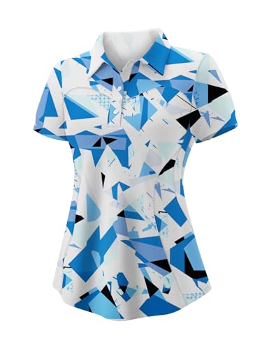 Image of TFSDOD Womens Golf Polo Shirts Collared Short Sleeve T Shirt Lightweight Moisture Wicking Polo Casual 3 Buttons Outfits