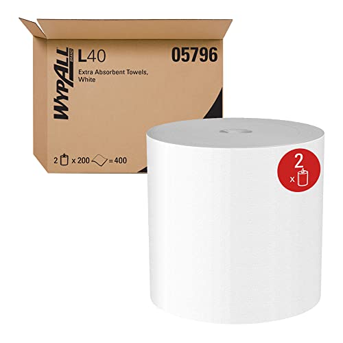 Kimberly-Clark 05796 White WYPALL L40 Wipers, Center-Pull, 10