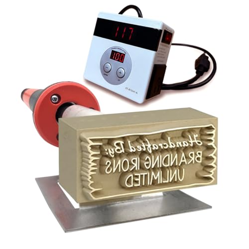 Custom Electric Branding Iron with Personalized Text and Wood Plank Design - Standard Size - Engraved in the USA