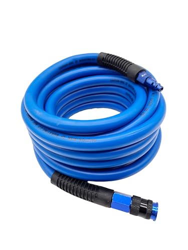 Hose 300 Psi Heavy Duty,lightweight,kink Resistant,all-weather Flexibility With 1/4-inch Industrial Air Fittings And Bend Restrictors,dark Blue