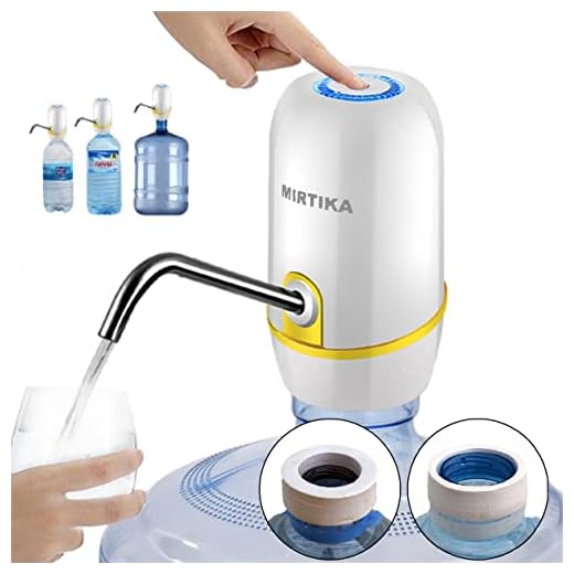 MIRTIKA Dispensador de Agua para garrafas con Adaptador para Botellas de Agua comerciales. Grifos para Botellas de Agua Mineral. Dispensadores de Agua para bidones, Bomba eléctrica Agua (Blanco)
