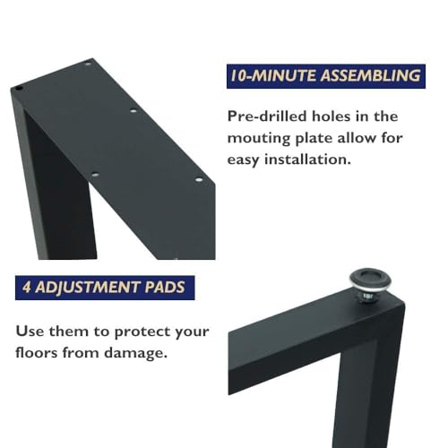 Image of K Group Metal Industrial Dining Modern Table Legs Desk Legs Base Coffee Table Bench Legs Night Stand Office Table 28 inch Triangle Shape Black DIY 28H x17.5 (1 Set of 2 pcs)