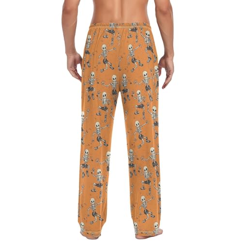 Men's Pajama Pants,Dancing Skeletons Lounge Lightweight Sleep Bottoms Pants with Pockets Size S-XXL2