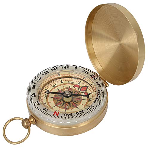 Relógio De Bolso Vintage De Latão Estilo Retrô Bússola Luminosa Com Capa Movimento Mecânico Clássico