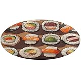 Alfombra, alfombra pequeña para sala de estar y cocina, alfombra esponjosa, mucha comida de sushi, estampada, decoración del hogar, alfombra para dormitorio, terraza, fácil de limpiar