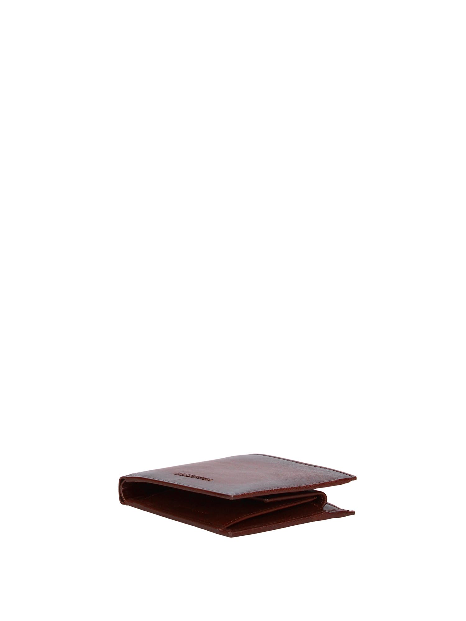 MOMO Design Cartera Hombre Piel Auténtica Negro Compacta 12x9,7 cm Cognac