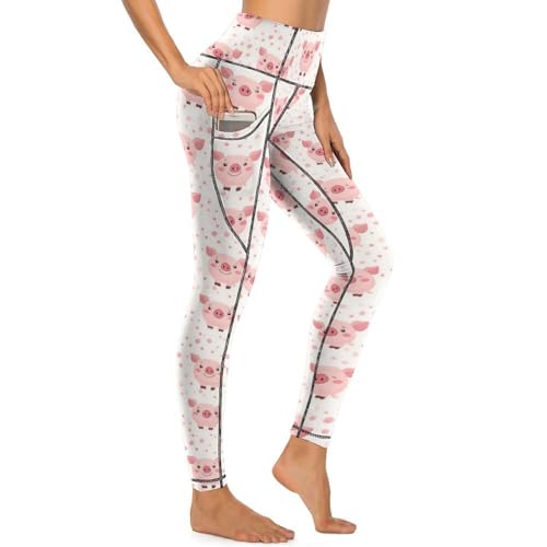 Pantalon de yoga rose imprimé dessin animé de qualité supérieure
