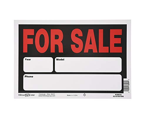 Hillman Group 839932 - Letrero de estireno negro de 20,3 x 30,5 cm, 6 unidades