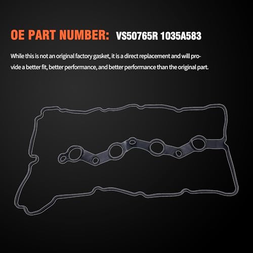 Image of HiSport Engine Valve Cover Gasket - Replace VS50765R 1035A583 | Compatible with Mitsubishi Lancer 2008-2017 Outlander 2008-2013 Outlander Sport 2011-2021 2.0L 2.4L 3.0L